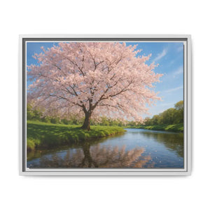 Serene Cherry Blossom Art Print - Spring Oasis Canvas - Dipaliz - 20″ x 16″ (horizontal) / White / 1.25’’ - Prints
