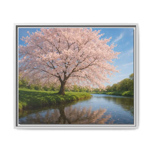 Serene Cherry Blossom Art Print - Spring Oasis Canvas - Dipaliz - 24’’ x 20’’ (horizontal) / White / 1.25’’ - Prints