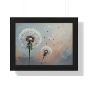 Framed Dandelion Wall Art Pastel Floral Print - Dipaliz - 16″ x 12″ / Black - Posters Prints & Visual Artwork