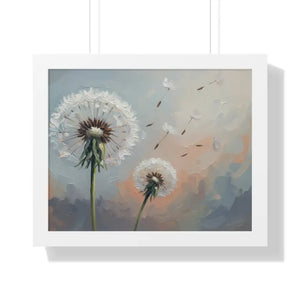 Framed Dandelion Wall Art Pastel Floral Print - Dipaliz - 20’’ x 16’’ / White - Posters Prints & Visual Artwork