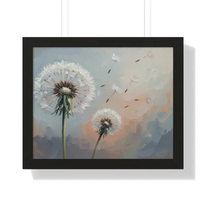 Framed Dandelion Wall Art Pastel Floral Print - Dipaliz - 20’’ x 16’’ / Black - Posters Prints & Visual Artwork