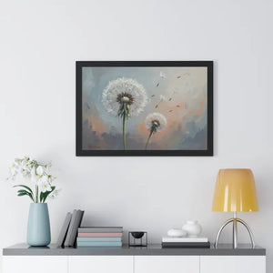 Framed Dandelion Wall Art Pastel Floral Print - Dipaliz - 30’’ x 20’’ / Black - Posters Prints & Visual Artwork