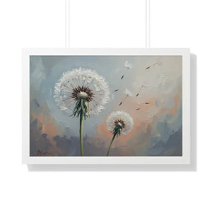 Framed Dandelion Wall Art Pastel Floral Print - Dipaliz - 30’’ x 20’’ / White - Posters Prints & Visual Artwork