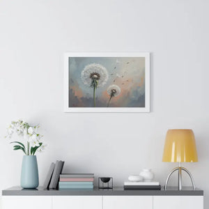 Framed Dandelion Wall Art Pastel Floral Print - Dipaliz - Posters Prints & Visual Artwork