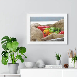 Framed Horizontal Poster - Colored Peppers Kitchen Art - Dipaliz - Posters Prints & Visual Artwork