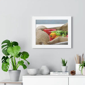 Framed Horizontal Poster - Colored Peppers Kitchen Art - Dipaliz - Posters Prints & Visual Artwork