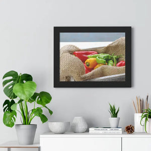Framed Horizontal Poster - Colored Peppers Kitchen Art - Dipaliz - Posters Prints & Visual Artwork
