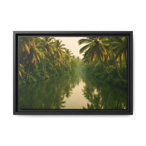 Tropical Escape Kerala Backwater Matte Canvas Art - Dipaliz - 18″ x 12″ (horizontal) / Black / 1.25’’ - Prints