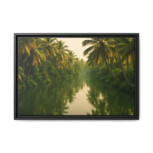 Tropical Escape Kerala Backwater Matte Canvas Art - Dipaliz - 24″ x 16″ (horizontal) / Black / 1.25’’ - Prints