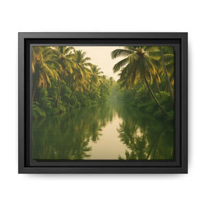 Tropical Escape Kerala Backwater Matte Canvas Art - Dipaliz - 10″ x 8″ (horizontal) / Black / 1.25’’ - Prints