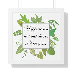 Framed Vertical Poster Happiness Quotes Modern Wall Art - Dipaliz - 16″ × / White - Posters