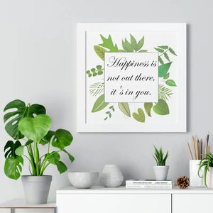 Framed Vertical Poster Happiness Quotes Modern Wall Art - Dipaliz - Posters