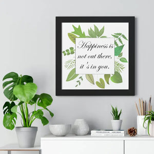 Framed Vertical Poster Happiness Quotes Modern Wall Art - Dipaliz - Posters