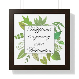Framed Vertical Poster - Happiness Quotes Vibrant Art - Dipaliz - 16″ × / Walnut - Posters Prints & Visual Artwork