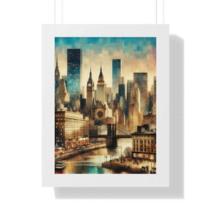 Framed Vertical Poster – Urban Horse Art - Dipaliz - Posters Prints & Visual Artwork