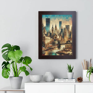 Framed Vertical Poster – Urban Horse Art - Dipaliz - Posters Prints & Visual Artwork