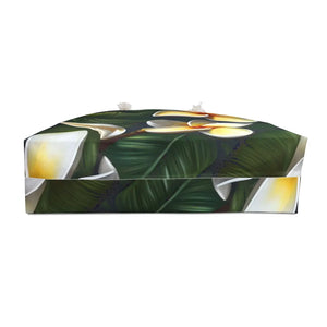 Tropical Frangipani Weekender Bag - Large Polyester - Dipaliz - Luggage & Bags