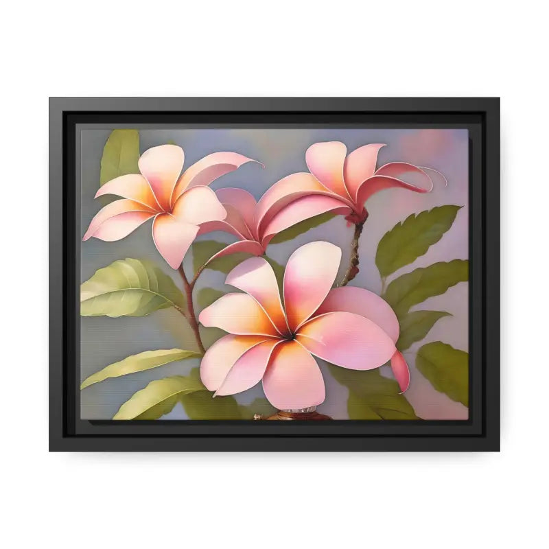 Transform your Space with Frangipani Flowers Matte Canvas - 12’’ x 9’’ (horizontal) / Black / 1.25’’