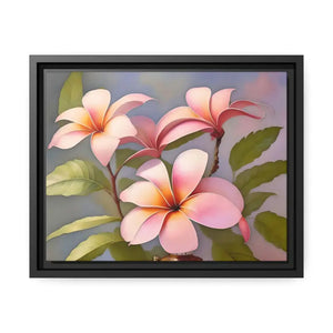 Frangipani Flowers Matte Canvas Art Print - Dipaliz - 14″ x 11″ (horizontal) / Black / 1.25’’ - Posters Prints & Visual