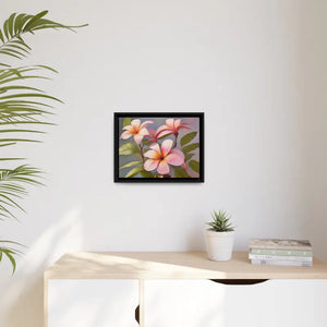 Frangipani Flowers Matte Canvas Art Print - Dipaliz - Posters Prints & Visual Artwork