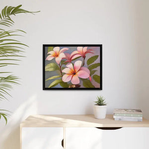 Frangipani Flowers Matte Canvas Art Print - Dipaliz - Posters Prints & Visual Artwork