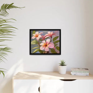 Frangipani Flowers Matte Canvas Art Print - Dipaliz - Posters Prints & Visual Artwork