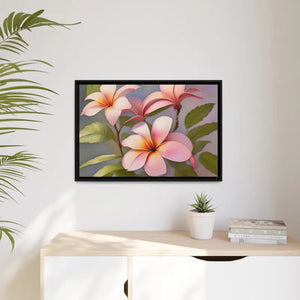 Frangipani Flowers Matte Canvas Art Print - Dipaliz - Posters Prints & Visual Artwork