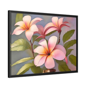Frangipani Flowers Matte Canvas Art Print - Dipaliz - Posters Prints & Visual Artwork