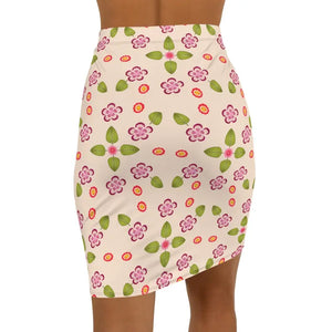Women’s Mini Skirt Frangipani Flowers Floral Print Chic - Dipaliz - Skirts