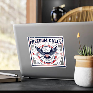 Freedom Calls Eagle Vinyl Decal, Patriotic Kiss-cut Sticker - Home Decor Decals