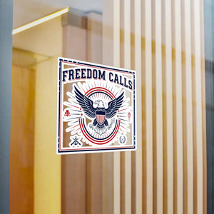 Freedom Calls Eagle Vinyl Decal, Patriotic Kiss-cut Sticker - Home Decor Decals