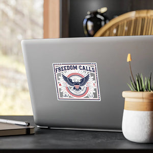 Freedom Calls Eagle Vinyl Decal, Patriotic Kiss-cut Sticker - Home Decor Decals
