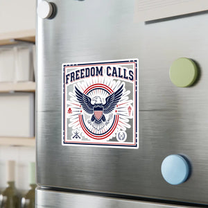 Freedom Calls Eagle Vinyl Decal, Patriotic Kiss-cut Sticker - Home Decor Decals