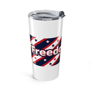 Freedom Rings 20oz Tumbler - Patriotic Red White & Blue Travel Cup - Tumblers