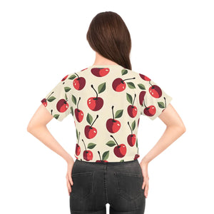 Vibrant Cherry Crop Tee - Summer Vibes Cotton - Dipaliz - T-shirts - Xs