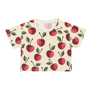 Vibrant Cherry Crop Tee - Summer Vibes Cotton - Dipaliz - T-shirts - Xs