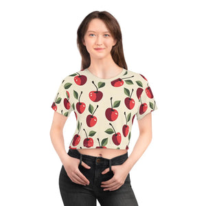 Vibrant Cherry Crop Tee - Summer Vibes Cotton - Dipaliz - T-shirts - Xs