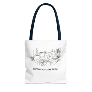 Farmers Market Tote Bag - Fresh Farm Vibes Grocery Shopper - Dipaliz - 13’’ × / Navy - Bags