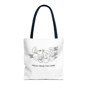 Farmers Market Tote Bag - Fresh Farm Vibes Grocery Shopper - Dipaliz - 16’’ × / Navy - Bags