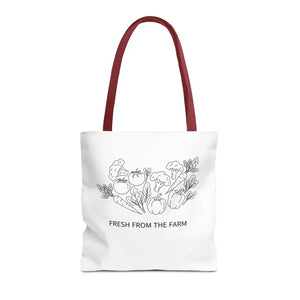 Farmers Market Tote Bag - Fresh Farm Vibes Grocery Shopper - Dipaliz - 16’’ × / Red - Bags