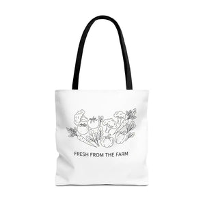 Farmers Market Tote Bag - Fresh Farm Vibes Grocery Shopper - Dipaliz - 18’’ × / Black - Bags
