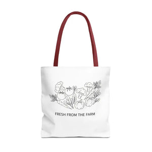 Farmers Market Tote Bag - Fresh Farm Vibes Grocery Shopper - Dipaliz - 18’’ × / Red - Bags