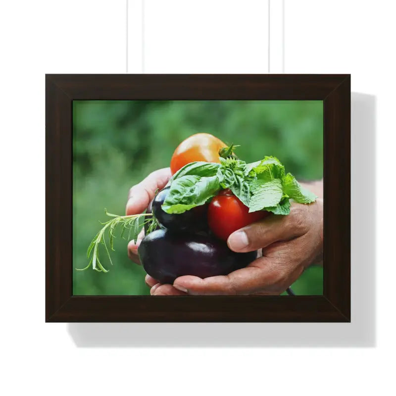 Transform your Kitchen with Fresh Organic Veggies Poster - 14″ × 11″ / Walnut