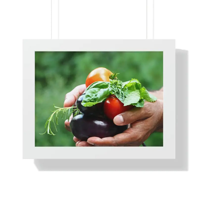 Transform your Kitchen with Fresh Organic Veggies Poster - 16″ × 12″ / White