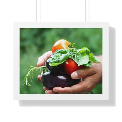 Transform your Kitchen with Fresh Organic Veggies Poster - 20’’ × 16’’ / White