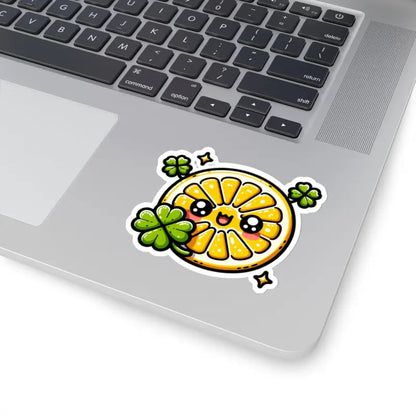 Zesty Lemon Slice Kiss-cut Stickers for Fresh Vibes - 3’’ × / White Paper Products