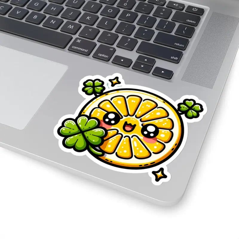 Zesty Lemon Slice Kiss-cut Stickers for Fresh Vibes - 4’’ × / White Paper Products