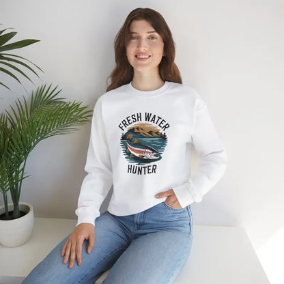 Fresh Water Hunter Unisex Heavy Blend Crewneck Sweatshirt