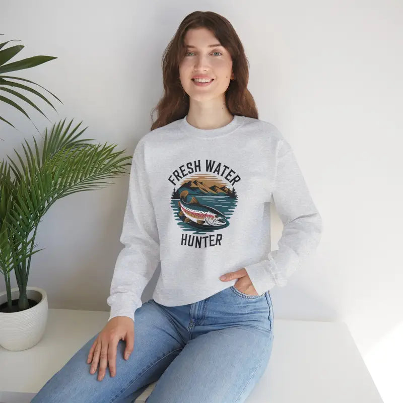 Fresh Water Hunter Unisex Heavy Blend Crewneck Sweatshirt