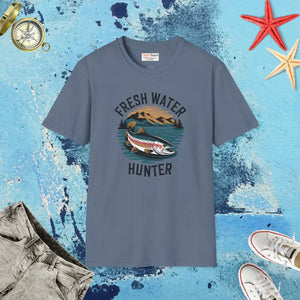 Fresh Water Hunters Unisex Softstyle Tee - Dipaliz - Heather Indigo / s - T-shirts